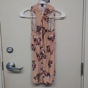 Zip-up sleeveless romper